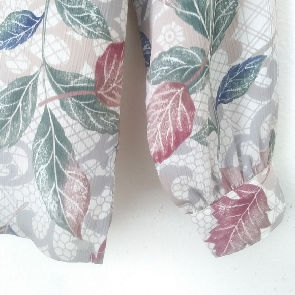 Vintage Allison Daily Petites Fall Leaves Blouse, 8P - Picture 6 of 10